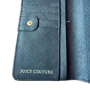 Juicy Couture Women's Black Continental Envelope Wallet Saffiano Leather 8.5x4 thumbnail 3