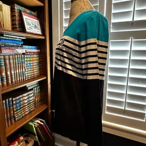 Ralph Lauren Teal and Black Striped Long Sleeve Top thumbnail 2
