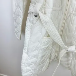 Athleta Mendocino Puffer Coat Quilted White Light Quilted Belted Size 2X NWT thumbnail 10