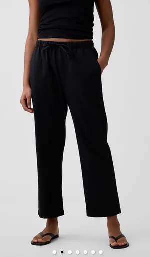 Gap Black Easy Pants Cotton Blend Drawstring Waist Medium thumbnail 1