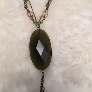 Lia Sophia Vintage Green Beaded Necklace thumbnail 3