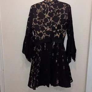 Vintage 1950s Floral Black Lace Wedding Dress Handmade thumbnail 8