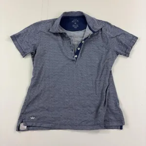 Peter Millar Polo Womens M Blue Geometric Collared Short Sleeve Luxury Cotton thumbnail 1