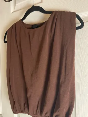 Zara Woman’s Brown Sleeveless Elastic-Hem Women's Top size Medium thumbnail 4