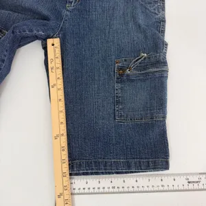 Jones Wear Jeans Cargo Shorts Womens‎ 8 Stretch Utility Multi Pocket Blue Denim thumbnail 9