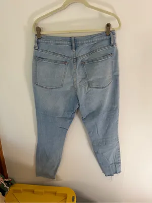 J. Crew Light Blue Skinny Jeans with Distressed Knees high raise 30 thumbnail 6
