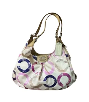 Vtg Y2K Coach Metallic Maggie Bag - Distressed Multi-Color Signature C Logo thumbnail 1