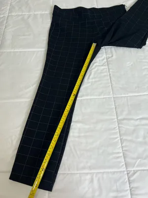 Ann Taylor Womens Black Plaid Checkered Stretch Dress Pants Size L Workwear Preppy thumbnail 7