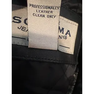Sonoma women Black Genuine Leather Hooded Jacket Parka Coat Small fur lined hood thumbnail 5