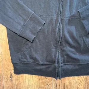 Pink‎ Pepper Co. Full Zip Black Hooded Jacket USA Made Womens S Oversized Cotton thumbnail 3