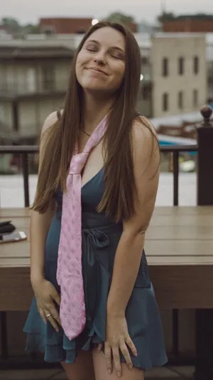 Here Comes the Sun Blue Silk Tie Dress thumbnail 4