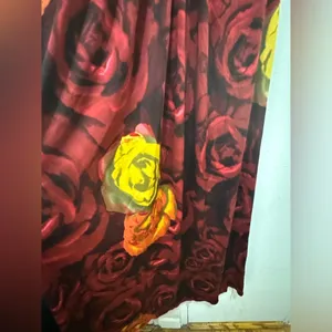 Alice + Olivia Silk V-Neck Halter Top Maxi Dress Red Orange Roses Size Large thumbnail 8