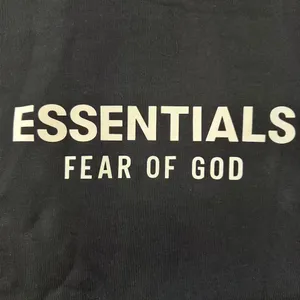 Essentials Small White lettering hoodie new Black thumbnail 6