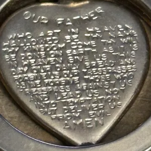 Vintage MOP The Lords Prayer Heart Charm Bracelet thumbnail 4