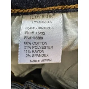 Judy Blue Relaxed Fit Jeans Women’s Size 15/32 Dark Blue Stretchy Tapered Leg thumbnail 7