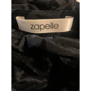 Zapelle Women's L/XL Black Sheer Burnout Velvet Floral Midi Dress Ruched Sleeves thumbnail 8
