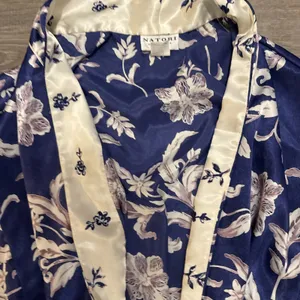 Natori Floral Silky Kimono Open Front With Self‎ Tie Robe Multicolor Size XS thumbnail 5
