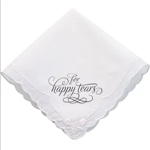 Wedding For Happy Tears Keepsake Hankie 12" Bride White Handkerchief Scarf thumbnail 1