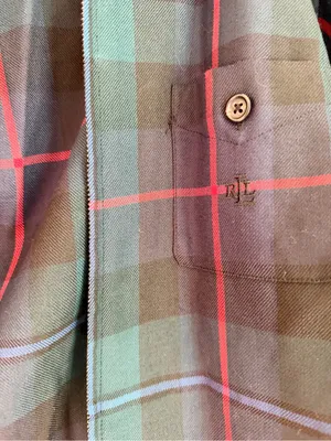 Vintage Lauren Ralph Lauren Plaid Wool Lightweight Jacket Petite Medium PM thumbnail 2