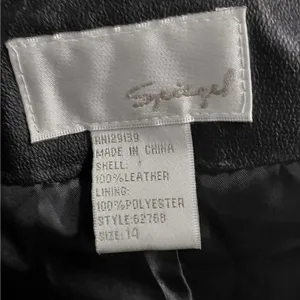 Vintage Spiegel Women's Leather Jacket Size 14 Black Classic Fall Moto Chic Y2K thumbnail 7
