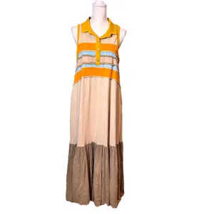 R2 The Red Raccoon Colorblock Maxi Dress Small‎ Sleeveless Boho Tiered thumbnail 3