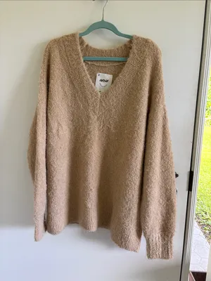 Nwt Aerie Teddy Boucle Cozy Oversized Sweater Size Large New Loungewear Fall thumbnail 3