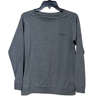 Patagonia Responsibili-Tee Long Sleeve Grey P-6 Logo Graphic Shirt Womens XS thumbnail 1