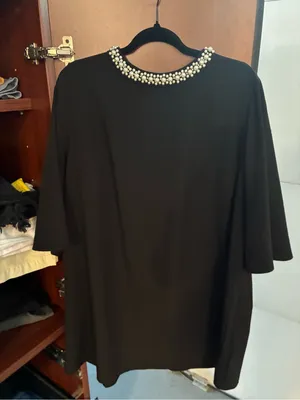 H&M Black Pearl-Trimmed Dress Size 12 thumbnail 1