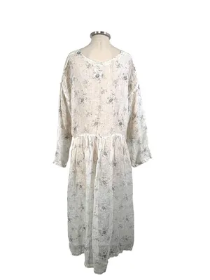Namsar Linen Gauze Floral Print Oversized Midi Dress Size L/XL thumbnail 4
