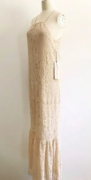 Lace Halter Mermaid Formal Prom Wedding Gown Dress thumbnail 3