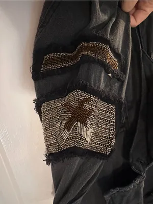 Free People Black Distressed Military Field Jacket thumbnail 2