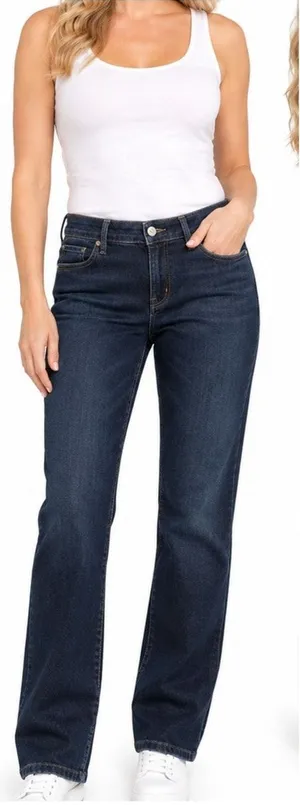 7 For All Mankind Jeans Womens Size 31 Blue Straight Leg Dark Wash Stretch Denim thumbnail 1