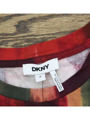 NWT DKNY Abstract-Print Logo T-Shirt P5EHXWNA June Brush Stroke Red M thumbnail 8