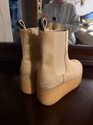 Chelsea Platform Booties Tan Size 8 thumbnail 3