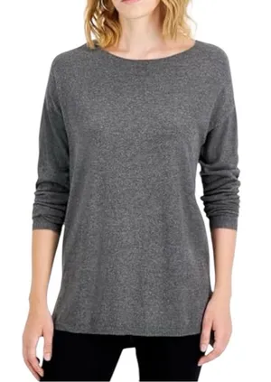Lulu's Size Small Dark Grey Scoop Back Top thumbnail 1