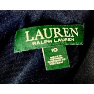 Lauren Ralph Lauren Sleeveless A-Line Blue and White Polka-Dot Dress Sz 10 thumbnail 4
