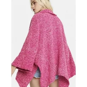 Free People Slouchy BFF Cardigan Large Pink Prickly Pear Oversized Boucle Knit thumbnail 13