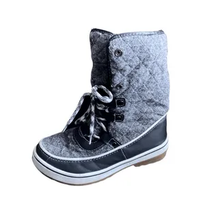 Time And Tru‎ Womens Size 6 Gray Snow Boots High Top Foldable Faux Fur thumbnail 10