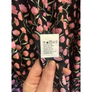 BTFBM Floral Smocked Cottagecore Maxi Dress Puff Sleeve Black Pink Large thumbnail 5