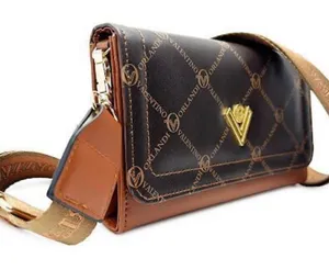 NWT Valentino Orlandi Printed Crossbody - Gorgeous! $159 Brown/gold thumbnail 1