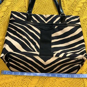 Coach Vintage Canvas Zebra Print Tote Shoulder Bag thumbnail 13