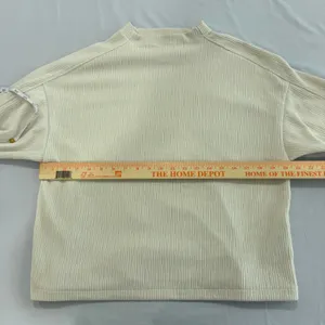 Madewell Striped Jacquard Textured Funnel neck Top‎ Antique Cream Size Medium thumbnail 4