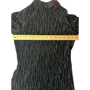 Roberta High Neck Long Sleeve Long Embellishments Black Gown Dress Size Medium thumbnail 9