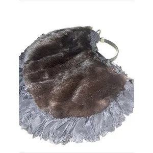 WOMENS PHOEBE AND‎ JOSEPHINE Fur LEATHER Fringe SHOULDER PURSE 14x9" thumbnail 3
