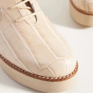 Anthropologie Boots lace up Stompy size 6 Cream thumbnail 10