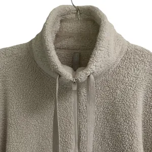 Athleta Talus teddy Sherpa half zip pull over cream sweatshirt L‎ thumbnail 6