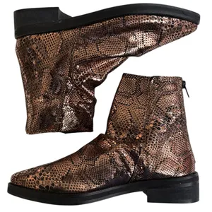 EUC Free People Leather Amarone Cooper Snakeskin Boots Size 7.5 thumbnail 3