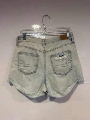 Distressed Light Wash‎ American Eagle Mom Denim Shorts thumbnail 5