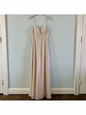 NWT‎ Azazie Everleigh Frost A-Line Pleated Chiffon Maxi Bridesmaid Dress thumbnail 4