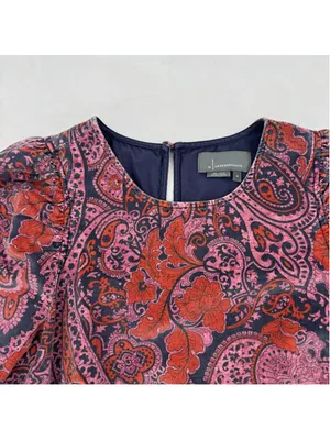 Anthropologie Dayna Paisley Corduroy Mini Dress Boho Cotton Pink Size Medium thumbnail 4